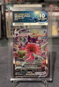 Pokemon Gengar VMAX Fusion Strike TCG Card 271/264 Ace 10 Perfect Subgrades - Image 3