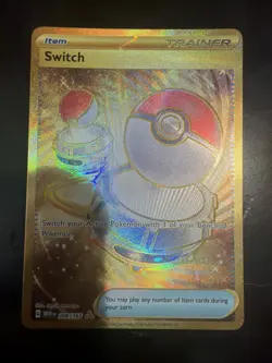 Switch 206/165 Pokemon Card TCG 151 Gold Hyper Rare Holo NM - Image 1