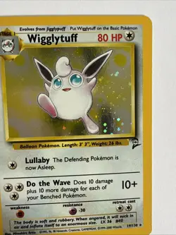 Wigglytuff Base Set 2 Holo Rare Card 19/130 Unlimited NM Swirl - Image 2
