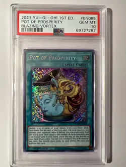 Yu-Gi-Oh! PSA 10 Pot of Prosperity BLVO-EN065 Blazing Vortex 1st Edition x1 - Image 3