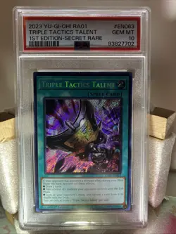 2023 Yugioh Psa 10 Triple Tactics Talent 1st Ed Secret Rare Ra01-En063 - Image 2