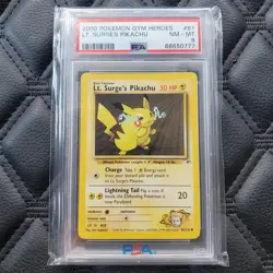 Lt. Surge's Pikachu 81/132 Pokemon Gym Heroes PSA 8 Near Mint / Mint - Image 1