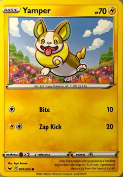 Yamper | 074/202 | SWSH01: Sword & Shield | Common Regular | NM/M | Pokemon - Image 3