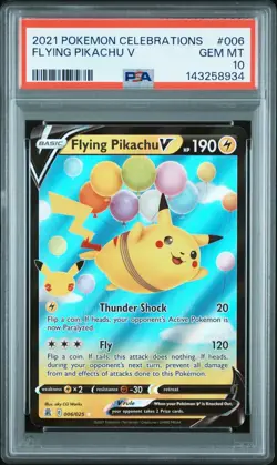 Flying Pikachu V 006/025 Pokemon Celebrations Card - PSA 10 GEM MT - Image 1