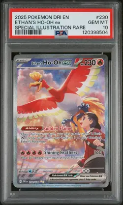 2025 Pokemon DRI EN Special Illustration Rare #230 Ethan's Ho-oh Ex PSA 10 GEM - Image 1