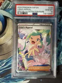 2024 Pokemon Surging Sparks #246 Lisia’s Appeal SIR PSA 10 - Image 1