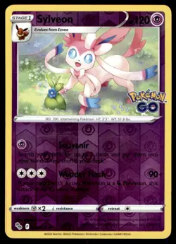 Sylveon 035/078 Holo Rare Pokemon GO Pokemon Reverse Holo Lightly Played - Image 1