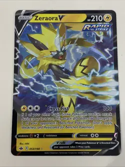 Pokemon - Zeraora V 53/198 - Chilling Reign - LP - Plus Free Card - Image 1