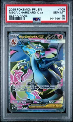 Pokemon Mega Charizard X ex Phantasmal Flames 109/094 Ultra Rare Holo EX PSA 10 - Image 1