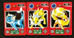 Vaporeon Jolteon Flareon 134 135 136 Pokemon Pokedex Mini Card Zukan Japanese - Image 1