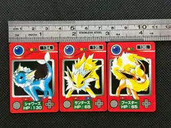 Vaporeon Jolteon Flareon 134 135 136 Pokemon Pokedex Mini Card Zukan Japanese - Image 5