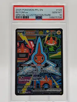 2025 POKEMON PHANTASMAL FLAMES SPECIAL ILLUSTRATION RARE #126 ROTOM EX PSA 10 - Image 1