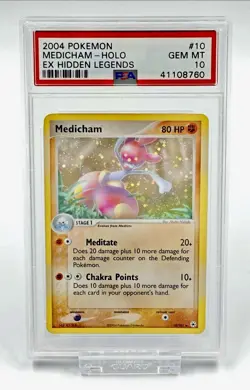 Pokemon Medicham EX Hidden Legends Holo Rare #10 PSA 10 LOW POP 15! - Image 1