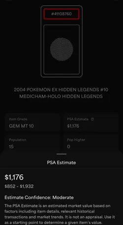 Pokemon Medicham EX Hidden Legends Holo Rare #10 PSA 10 LOW POP 15! - Image 3