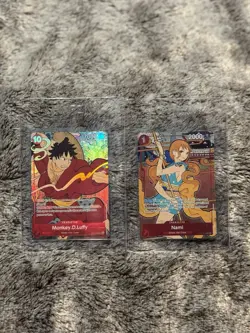 One Piece 1st Anniversary Set Monkey D Luffy ST10-006 + Nami OP01-016 MINT - Image 1