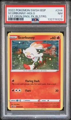 SCORBUNNY (Cosmos Holo) #244 PSA 7 • 2022 SWSH: Sword & Shield Promo Cards Holo - Image 1