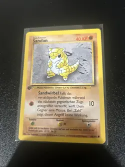 Pokemon Card - Sandshrew Sandan German 1st Edition Base Set 62/102 Common Lp - Image 1