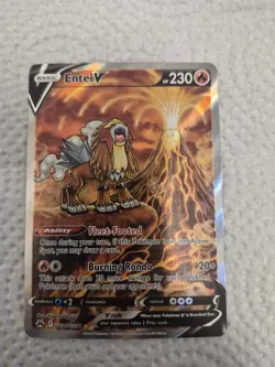 Pokemon Entei v Holo Ultra Rare TCG Card Crown Zenith Galarian Gallery GG36/GG70 - Image 1
