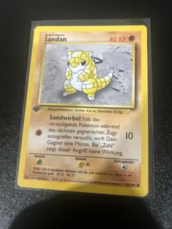 Pokemon Card - Sandshrew Sandan German 1st Edition Base Set 62/102 Common Mp - Image 1