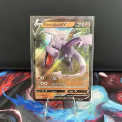 Pokemon Card Aerodactyl V 092/196 Lost Origin Rare Holo Near Mint - Image 1