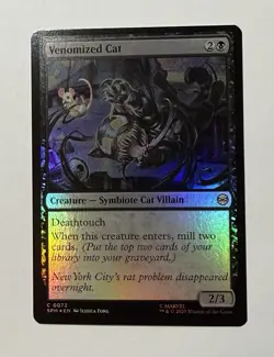 x1 Venomized Cat FOIL SPM Spider-Man MTG 72 M/NM 1x - Image 1