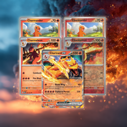 Pokemon 151 Charizard ex Evolution Set | Charmander Charmeleon NM | Free Ship - Image 1