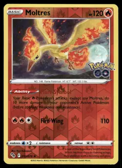 Pokemon Cards Moltres 012/078 Reverse Holo Pokemon GO LP - Image 1