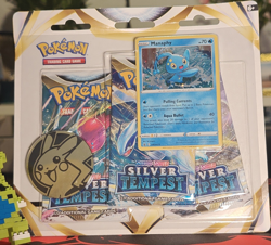Pokemon Silver Tempest 3 Pack blister Manaphy Promo w/ Pikachu Coin - Image 1