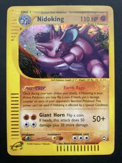 Nidoking H18/H32 Holo - Aquapolis - Rare Vintage Pokemon Card - e-Reader - EX/NM - Image 1