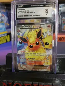 2016 POKEMON XY GENERATIONS RADIANT COLLECTION #RC28 FLAREON EX GEN CGC Mint 9 - Image 2