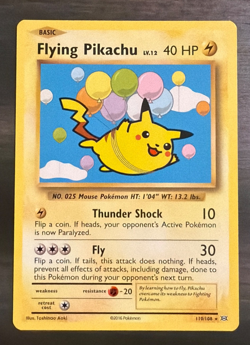Pokemon TCG Flying Pikachu 110/108 Evolutions Secret Rare Non-Holo (NM) - Image 1