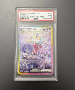 2025 POKEMON PRISMATIC EVOLUTIONS SPECIAL ILLUSTRATION RARE #155 ESPEON EX PSA 9 - Image 1