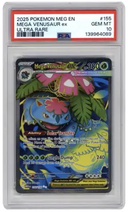 2025 POKEMON MEG EN-MEGA EVOLUTION ULTRA RARE #155 MEGA VENUSAUR EX PSA 10 - Image 1