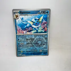 Vaporeon 134/165 Rare 151 Pokemon Reverse Holo Near Mint - Image 1