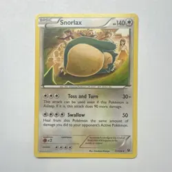 Pokemon Snorlax Rare 77/124 Fates Collide 2016 Basic 140 HP Tomokazu Komiya - Image 1
