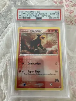 PSA 10 Pokemon EX Team Magma Vs Team Aqua Reverse Foil Team Magma’s Houndour 62 - Image 1