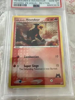 PSA 10 Pokemon EX Team Magma Vs Team Aqua Reverse Foil Team Magma’s Houndour 62 - Image 2