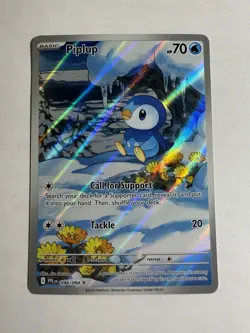 Pokemon TCG Piplup 098/094 – Phantasmal Flames – Illustration Rare – EN NM - Image 1