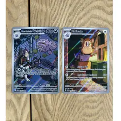 Pokemon Team Rocket's Weezing 199/165 & Raticate 099/089 Full Art Holo Lot of 2 - Image 1