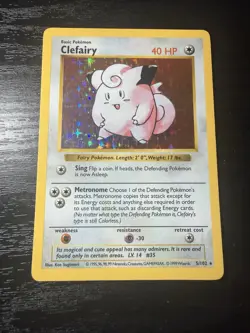 Clefairy Base Set Shadowless 5/102 Holo NM-LP - Image 1