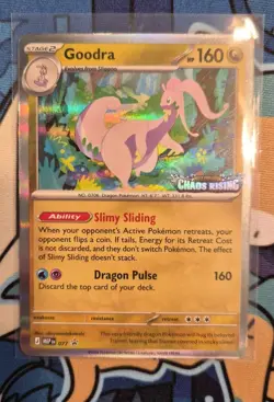Goodra 077 CRI Chaos Rising Prerelease Stamped Promo MEP EN Pokemon TCG NM - Image 1