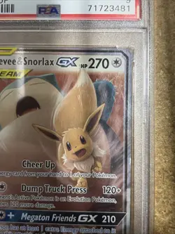 Pokemon SM Team Up Eevee & Snorlax GX #120 PSA 9 - Image 4