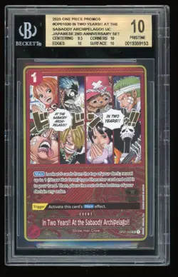 2025 ONE PIECE JAPANESE 2ND ANNIVERSARY ENG OP01-030 SABAODY ARCHIPELAGO BGS 10 - Image 1