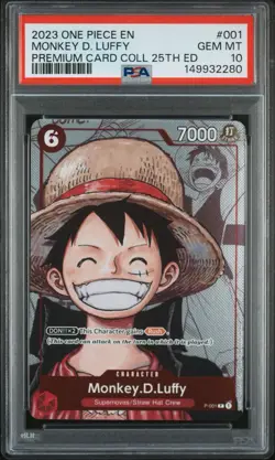 One Piece Monkey D Luffy P-001 25th Anniversary Promo PSA 10 English - Image 1