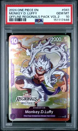 2024 ONE PIECE OFFLINE REGIONALS PACK 2024 VOL.2 P-041 MONKEY D. LUFFY PSA 10 - Image 1