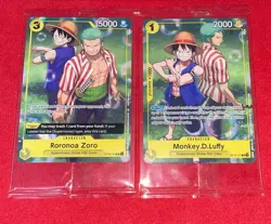 One Piece Monkey.D.Luffy OP10-111 + Roronoa Zoro OP10-113 Promo English SEALED - Image 1