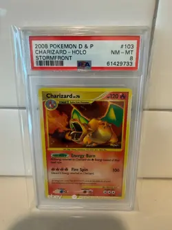 2008 POKEMON DIAMOND & PEARL STORMFRONT #103 CHARIZARD-HOLO PSA 8 - Image 1