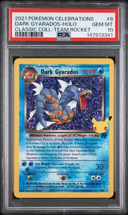 PSA 10 - 2021 Pokemon - Dark Gyarados Holo - Celebrations Classic Collection #8 - Image 1