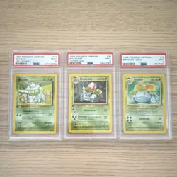 PSA 9 1999 Pokemon German Holo Lot: Bulbasaur Ivysaur Venusaur (see description) - Image 1