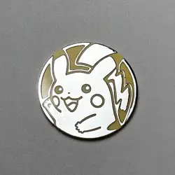 Pokemon Yellow & Silver Reflective Pikachu TCG Coin - Image 1